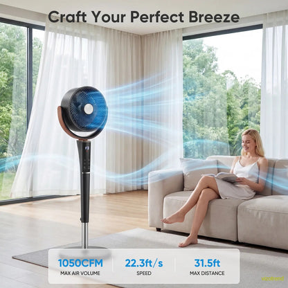 Bedroom Pedestal Fan, Quiet 20dB DC Air Circulator