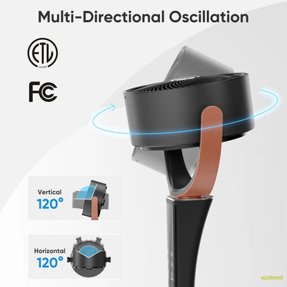 Bedroom Pedestal Fan, Quiet 20dB DC Air Circulator